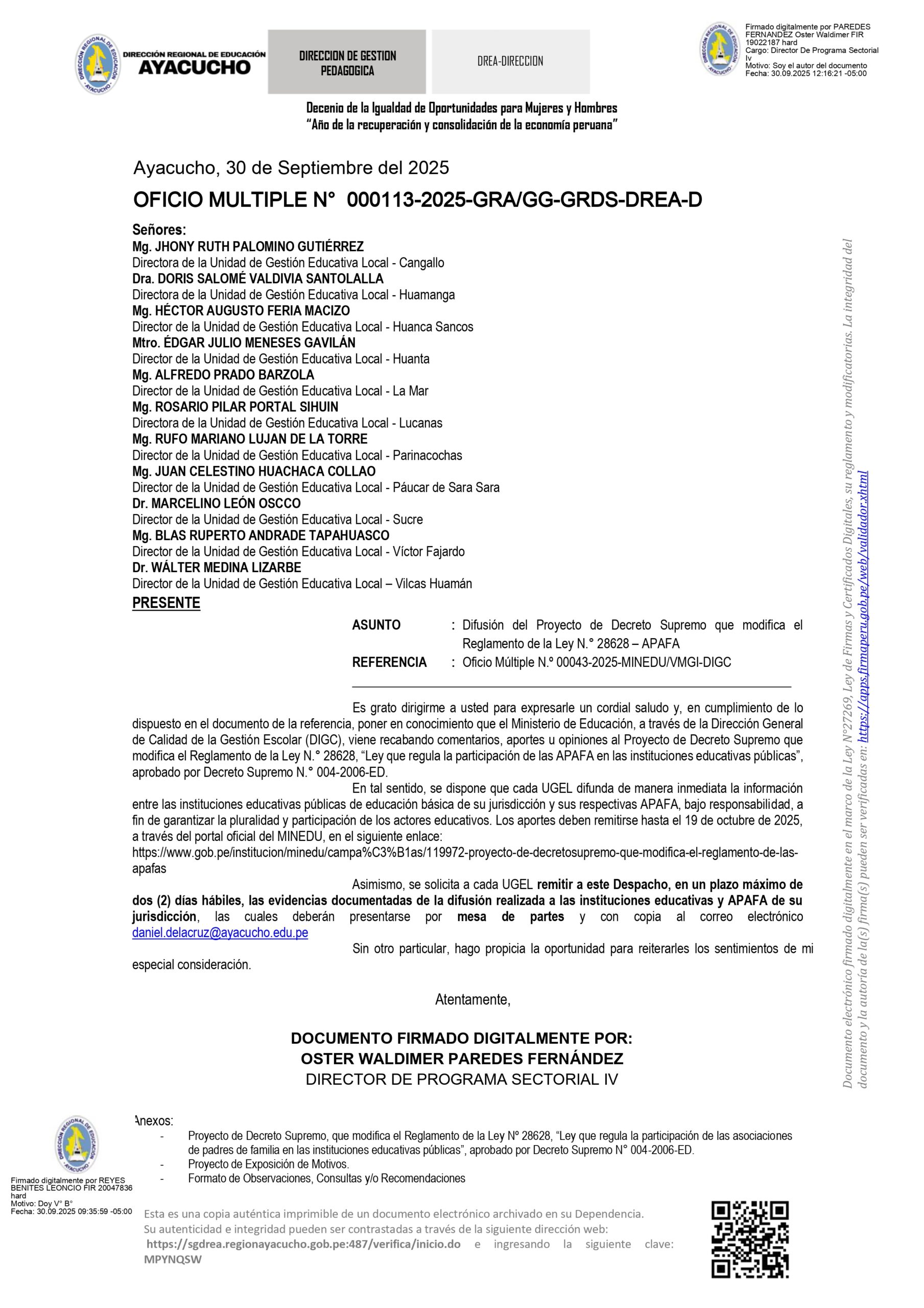 ANEXO_OM 00113-2025 Proyecto de Decreto Supremo, que modifica el Reglamento de la Ley Nº 28628, “Ley que regula la participación de las asociaciones de padres de familia en las instituciones educativas públicas”